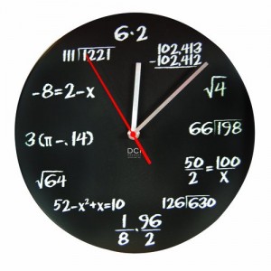 Black Powder Coated Math Clock