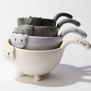 Cat-Shaped Ceramic Measuring Cups 