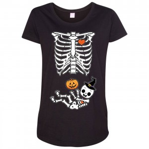 Halloween Baby Skeleton Maternity T-Shirt