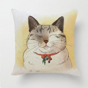 Happy Cat Pillowcase 18x18in
