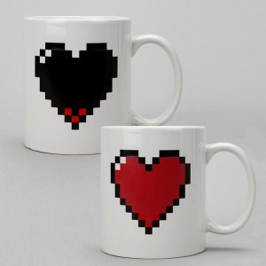 Pixel Heart Heat Changing Mug