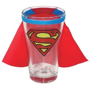 Superman Caped Logo Glass