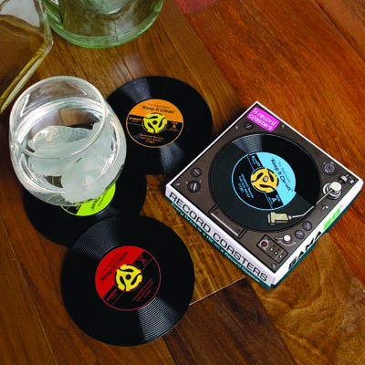 4 Vinyl Record Coasters