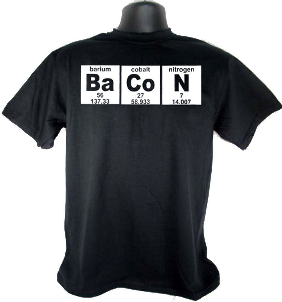 "BaCoN" Periodic Table Black T-shirt