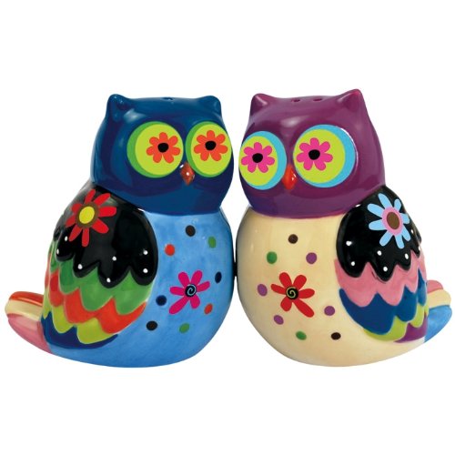 Cozy Owls Ceramic Salt and Pepper Shakers
