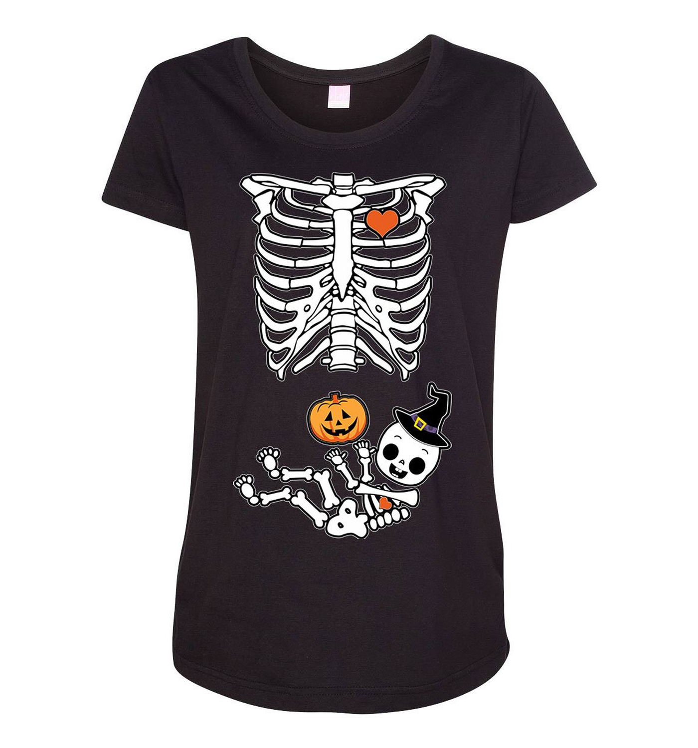 Halloween Baby Skeleton Maternity T-Shirt