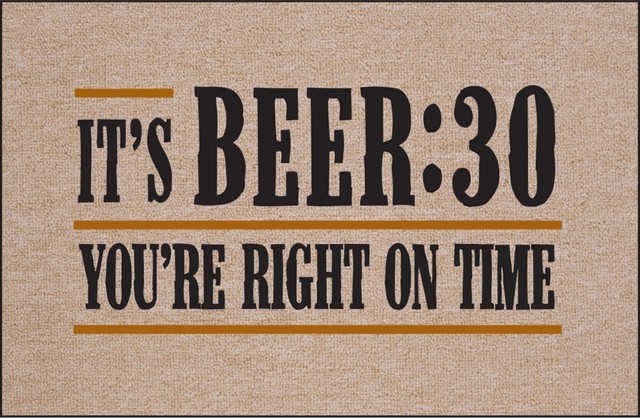 It's Beer:30 You're Right on Time Mat