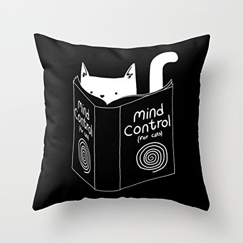 "Mind control for cats" Cat Pillowcase 18x18in