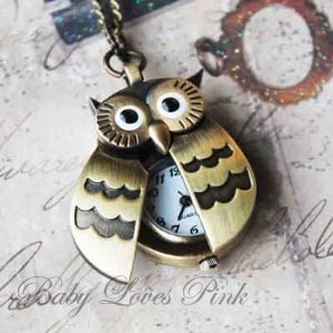 Owl Necklace with Watch