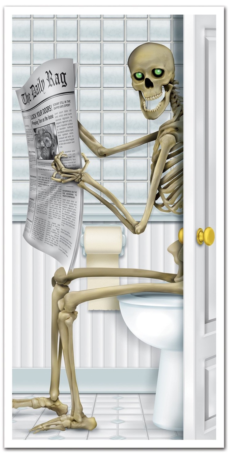Skeleton Bathroom Door Cover