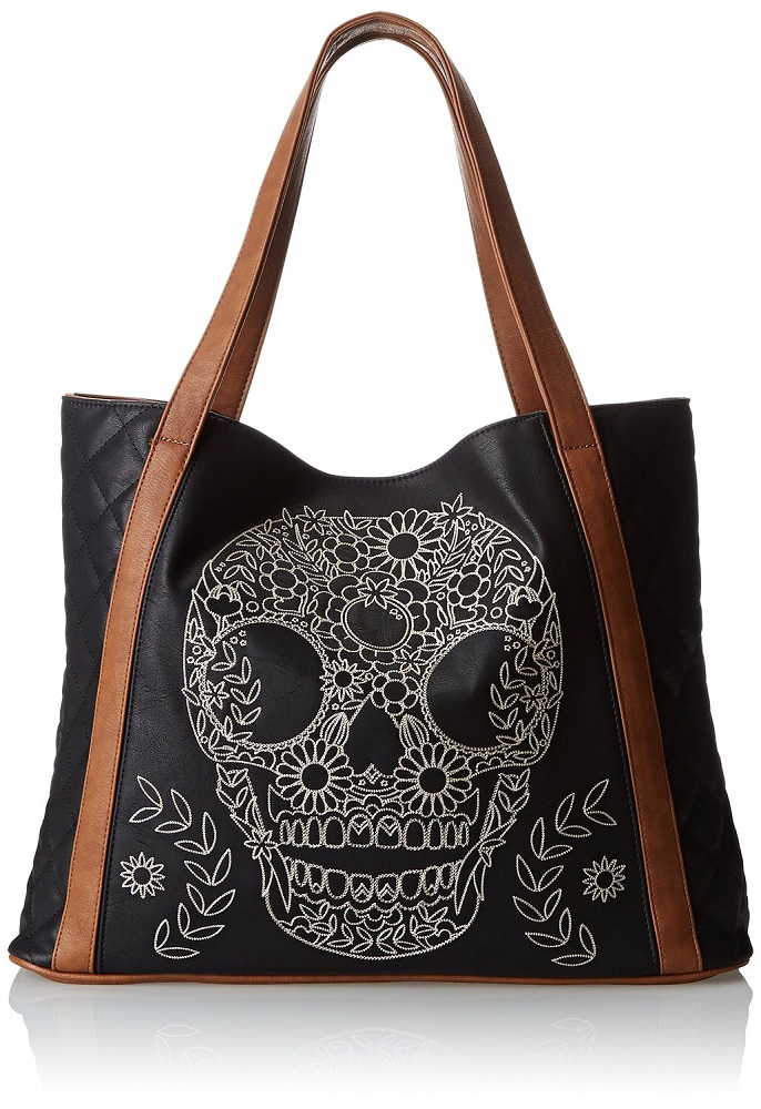 Skull Embroidered Shoulder Bag