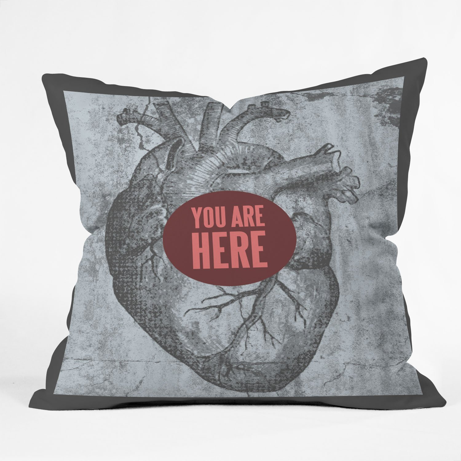 You Are Here Heart Pillow