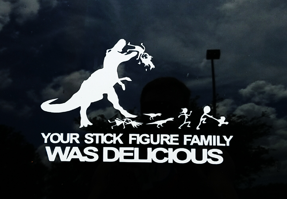 "Your stick figure family was delicious" Car Decal